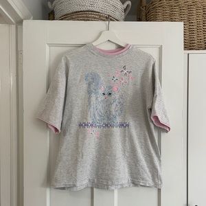 Vintage Cat/Butterfly T-Shirt
